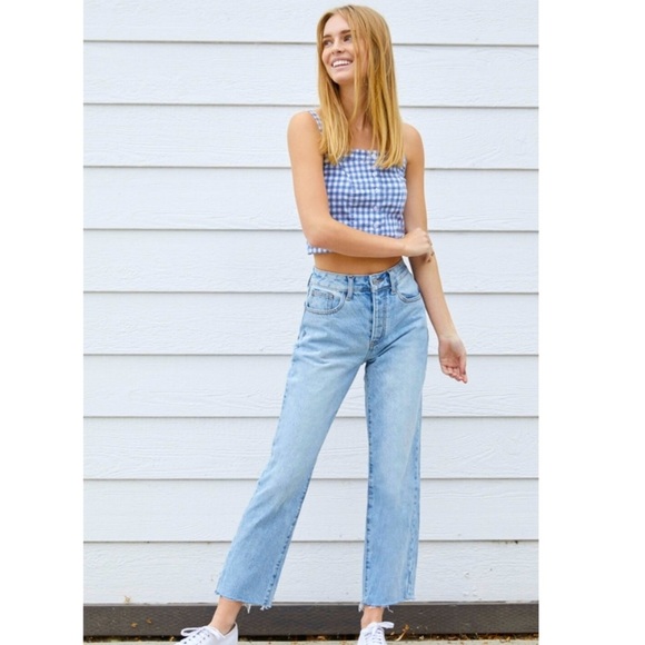 JOHN GALT FROM BRANDY MELVILLE LIGHT WASH DENIM JEANS BUTTONS CLOSURE SIZE XS - Picture 1 of 13